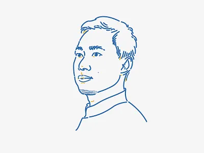 龙神 head portrait illustrations line art