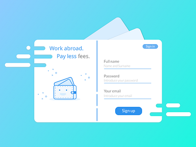 #026 - Wallet Sign Up Card blue icon card london sign up ui design uidesigner wallet