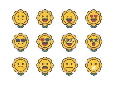 Himawari simple emoticon app cartoon character cute emoji emoticon simple sticker