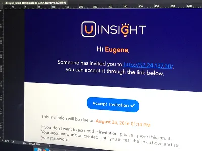 UInsight Email Design copy email interface invitation layout web