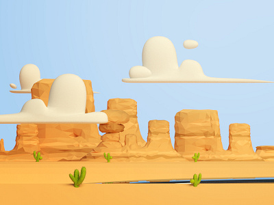 Desert-ish assets 3d 3d modeling blender desert isometric low poly lowpoly model