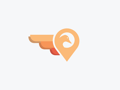 Bird Marker bird circle design flat geometric logo minimal simple