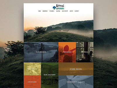 Lefebvre's Source For Adventure website adventure hipster outdoors shopify tile ui ux web web design