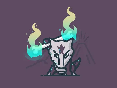 Alolan Marowak anime illustration illustrator marowak pokemon stroke vector