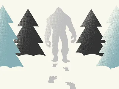 Snow Beast Winter Ale artwork beast beer design foot prints illustration label snow yeti