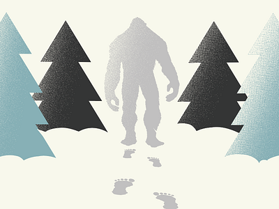 Snow Beast Winter Ale artwork beast beer design foot prints illustration label snow yeti