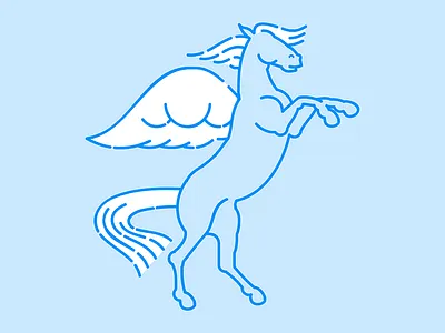 Pegasus illustration line art pegasus simple vector
