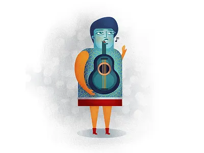 Symbiosis character design guitar music singer