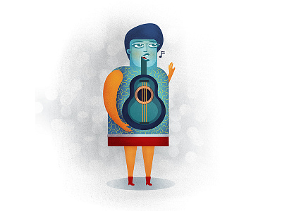 Symbiosis character design guitar music singer