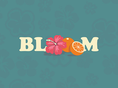 Bloom bloom flower fruit identity logo logotype mark minimalistic negative space orange type typography