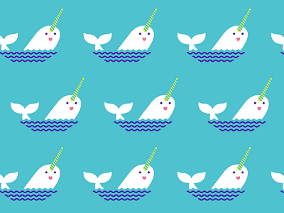 Narwhal Pattern color cute illustration linework narwhal pattern unicorn whale