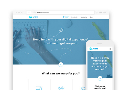 Warp Website mobile ui web