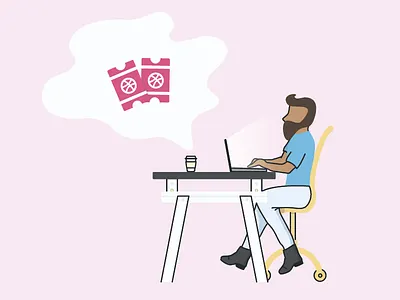 Welcome to Dribbble! chair dribbble man new person players table welcome