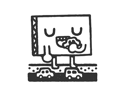 Billboard billboard bw cars doodle eat eats icons illustration lineart machine vector