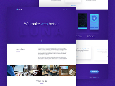 Luna agency free freebie psd template ui ux web website