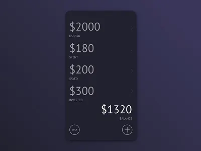 Minimal Personal Finance - Dash app dark finance minimal money number personal ui