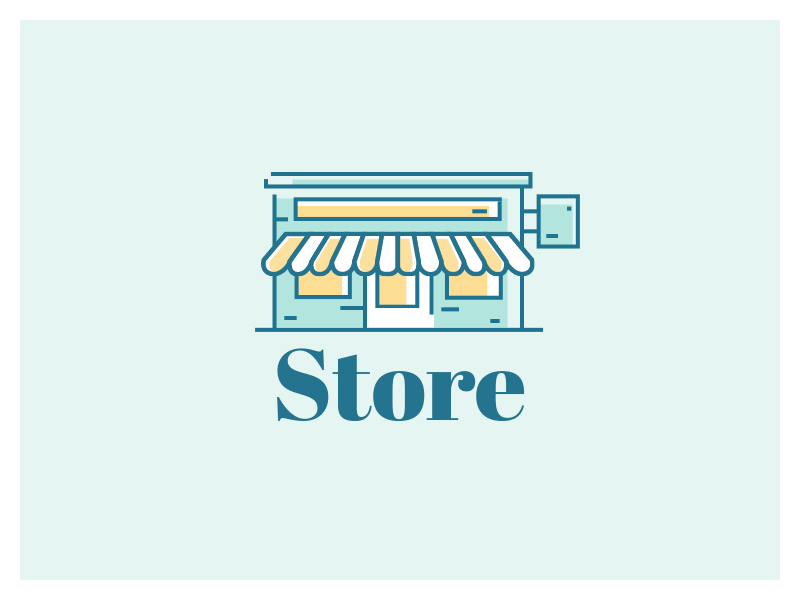 [2/5] Horeca Gif Icon - Store animation blue food service gif horeca icons illustration restaurant shop store yellow