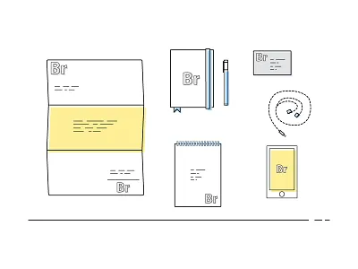 The Normal Branding Experience app branding business card company name diary icon set letter head logo pen