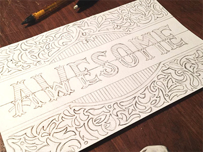 Awesome! Coloring page awesome coloring flourish handlettering lettering