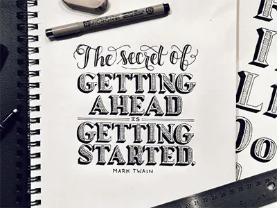 Mark Twain Quote handlettering lettering quote serif sketch typography