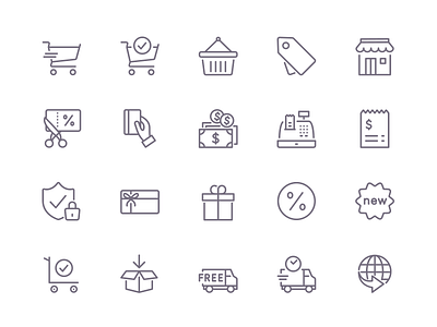 Shopify & Iconfinder eCommerce Icons ecommerce iconfinder icons online outline shopify shopping vector web