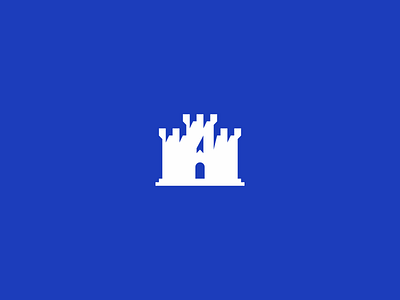 Castle 2 castle defense flag icon logo mark modern simple solid