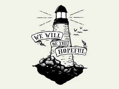 Lighthouse illustration lettering t shirt