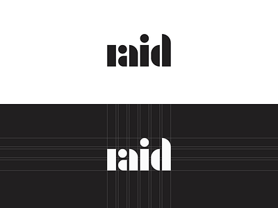 Raid wordmark block clean grid logo mark raid simple type typography wordmark