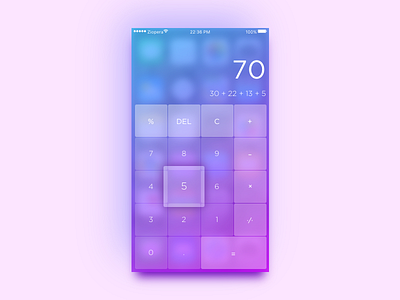 Daily UI #42_Calculator apple application blue calculator card ios iphone numbers widget