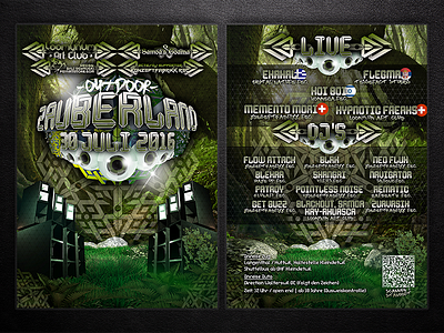 Flyer Zauberland flyer loomynum art club party psychedelic