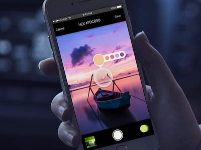 Sunset Color Picker color picker concept iphone6 mockup sunset ui ux