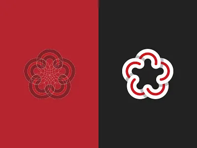Circles logo. brand circles curves cyclic exploration flower geometric geometry grid logo shadow
