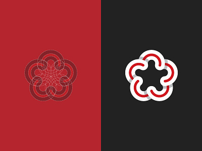 Circles logo. brand circles curves cyclic exploration flower geometric geometry grid logo shadow