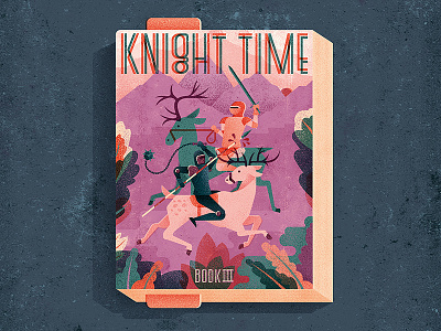 Knight Time battle book foliage knight leaves riding stag sword texture war