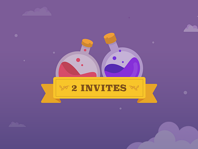 2 Dribbble Invites arabian clash dribbble elixir giveaway invitation invite night pink portfolio potion recent