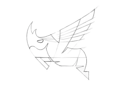 Soaring Rhino Sketch board game brand development branding flying game gaming logo mobile rhino sketch soaring