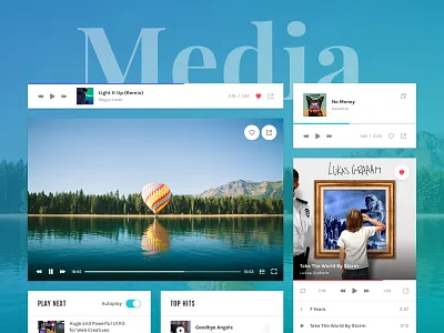 Magic Stone: Media audio player media music player presentation sketch ui ui kit video player