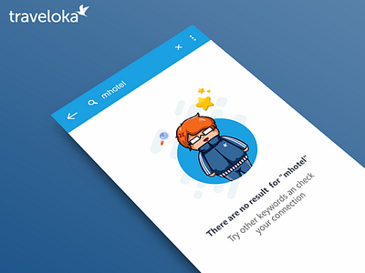 Empty state screen app empty state flight hotel illustration invitation mobile not available traveloka ui ux vector