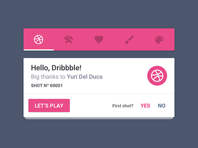 First Shot card first shot material design mobile tabs user interface