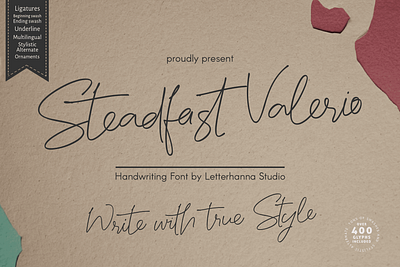 Steadfast Valerio Font branding design graphic design handwritten illustration script font typeface