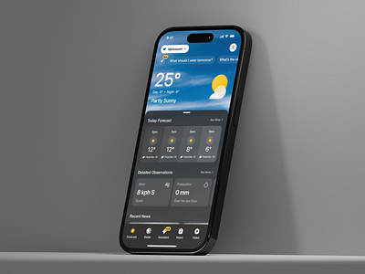 Weather App Concept ai app design forecast app mobile app design ui weater forecast weather weather app weather widget