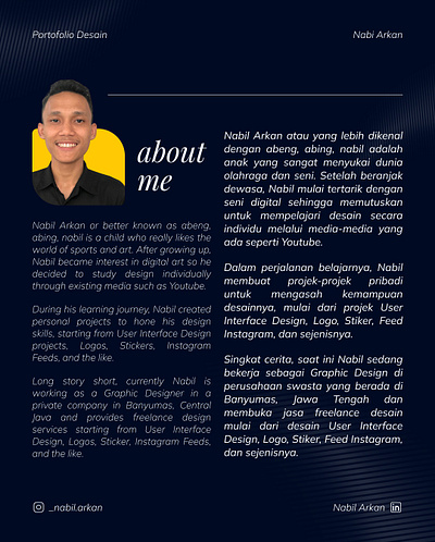 ABOUT ME | NABIL ARKAN about branding graphic design portfolio uiux