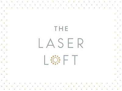 The Laser Loft beauty burst circle dots feminine gold gray identity laser logo logotype skin