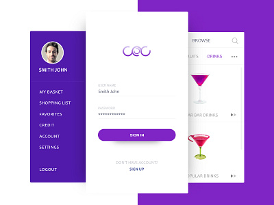 Blue & Purple UI aap blue clean daily design flat ui ux