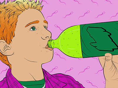 Mountain Dew - Editorial Illustration for VICE 1990s art editorial illustration line art middle school mountain dew neon portrait soda vector