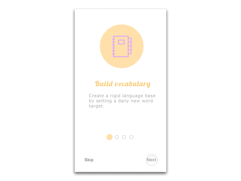 Language Canvas - OnBoarding animation app dailyui education language mobile onboarding pastel principle sketch ui ux