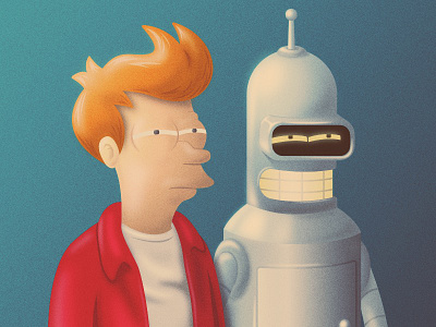 'We See What You Did There' bender classic fry futurama grain illustrator lighting vintage