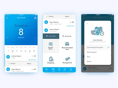 Olympics app calendar itinerary schedule ui
