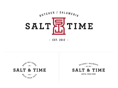 Salt & Time Butcher/Salumeria branding butcher icon identity logo logo design mark modern old school secondary mark vintage