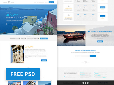 Discover Greece - Travel agency free PSD web design template free free psd freebie photoshop psd travel travel agency ui web design web template